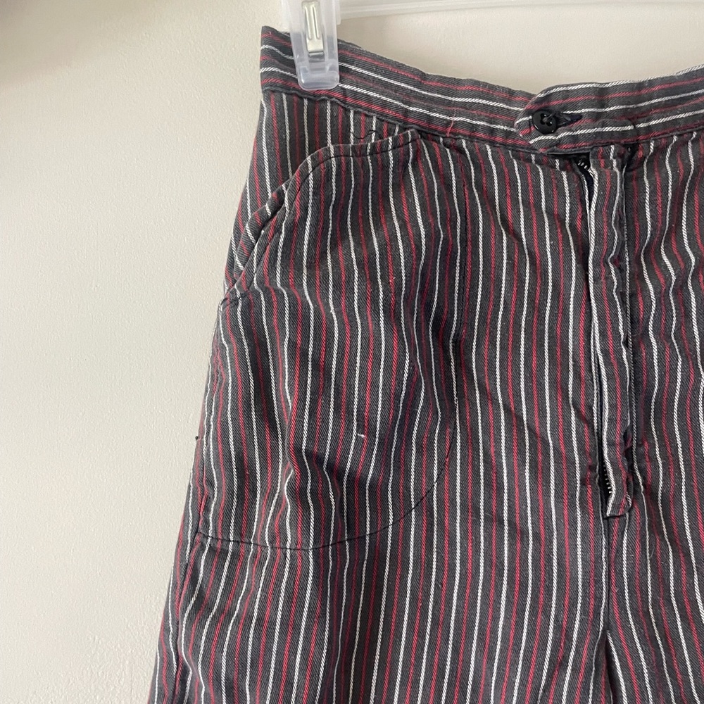 Vintage Striped High Waist Bermuda Shorts